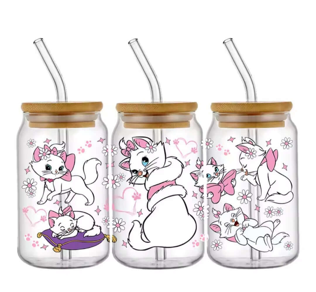 Verre avec paille Les Aristochats - Disney (4 modèles)