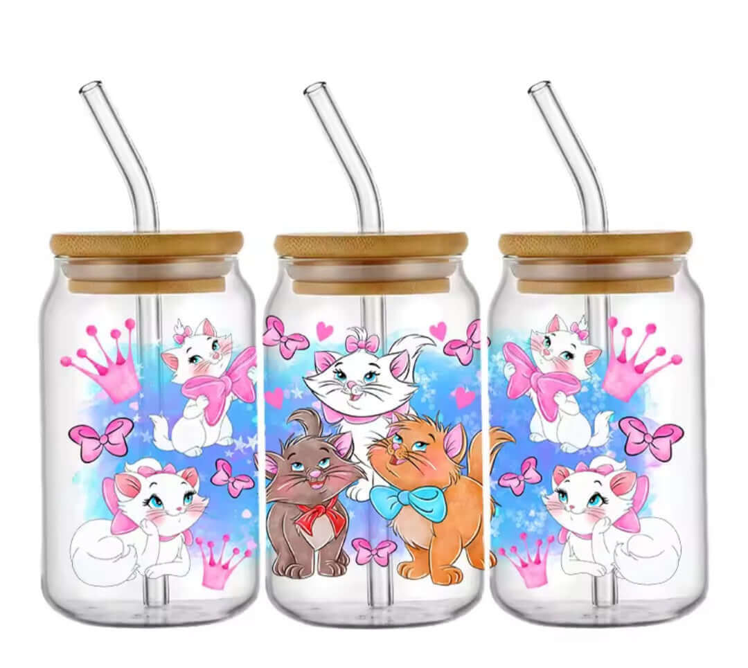 Verre avec paille Les Aristochats - Disney (4 modèles)
