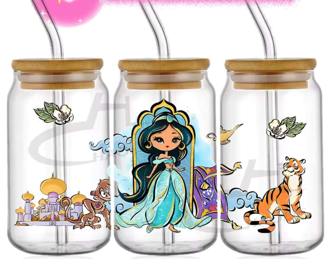 Verre avec paille Jasmine - Aladdin - Disney
