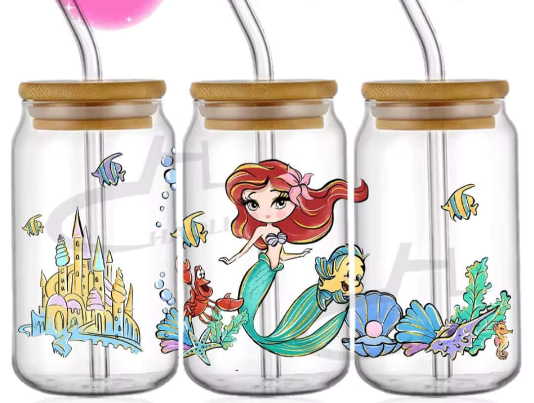 Verre avec paille La petite sirène - Ariel - Disney