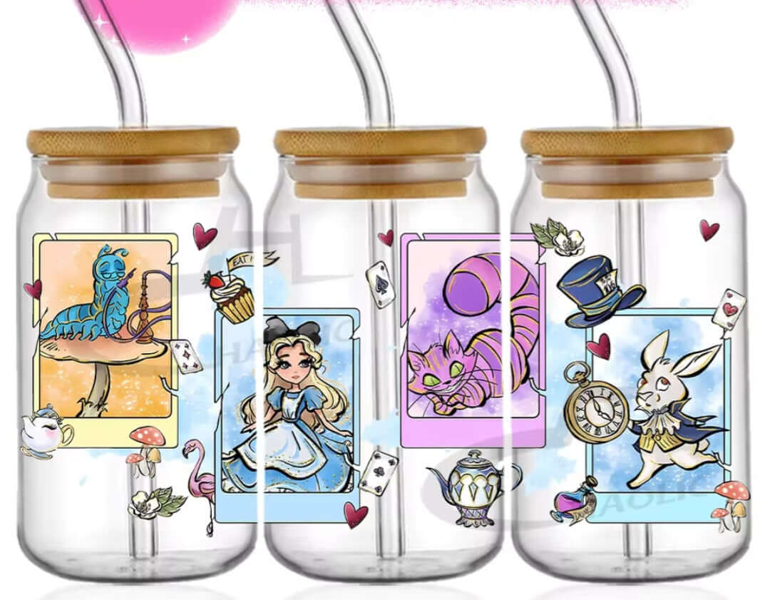 Verre avec paille Alice au Pays des Merveilles - Disney