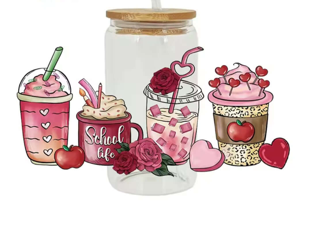 Verre avec paille Cute et Cozy (3 modèles)