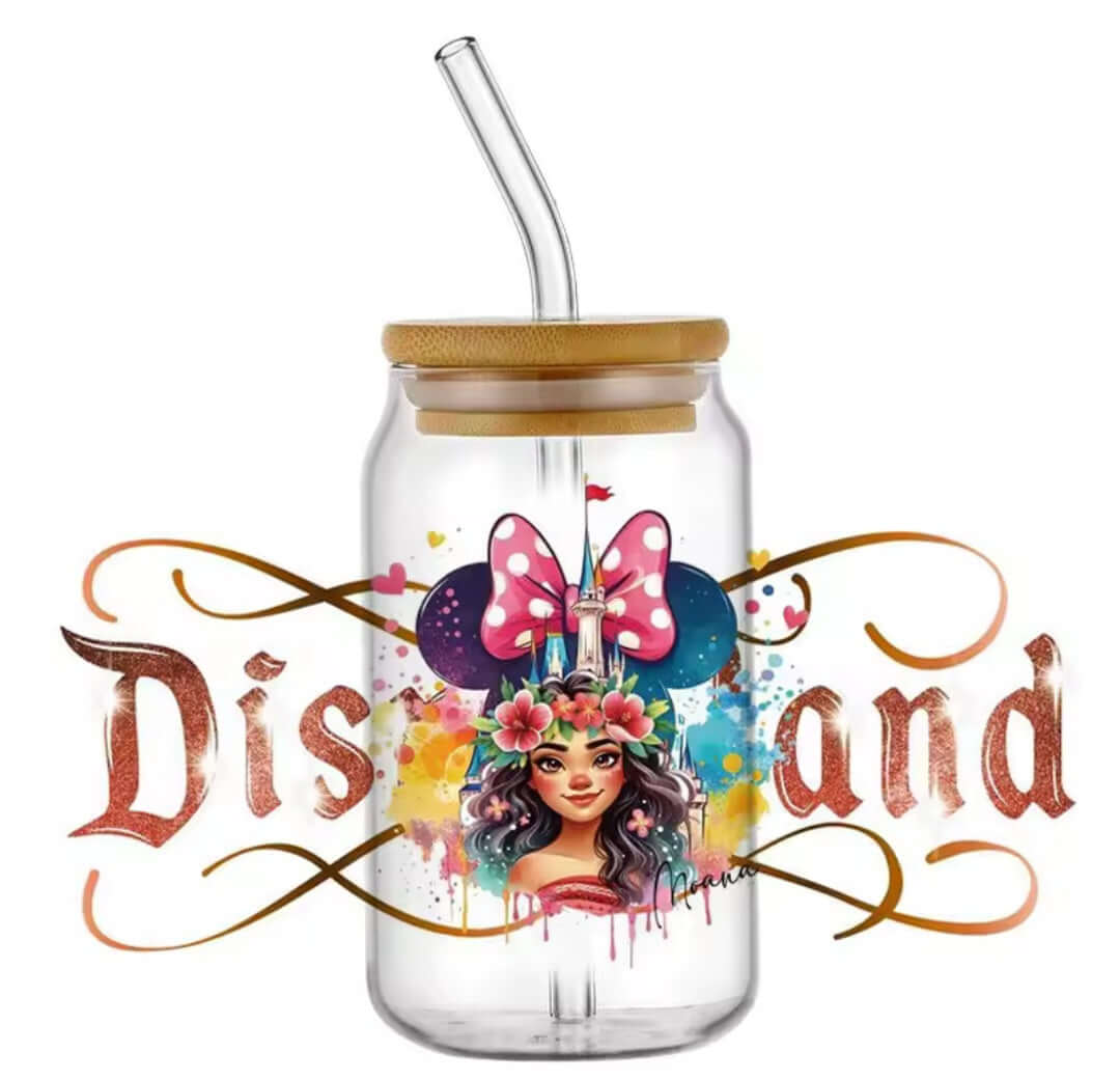 Verre avec paille Vaiana Disneyland ou Maui - Disney (2 modèles)