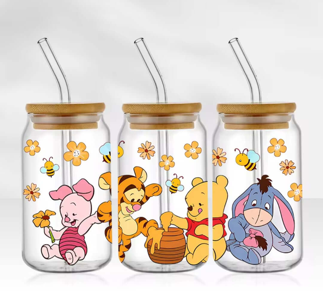 Verre avec paille Winnie l'ourson - Disney (3 modèles)