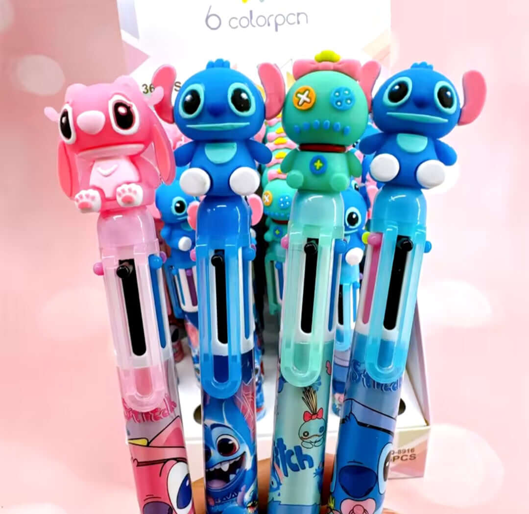 Stylo 10 couleurs Stitch et ses amis