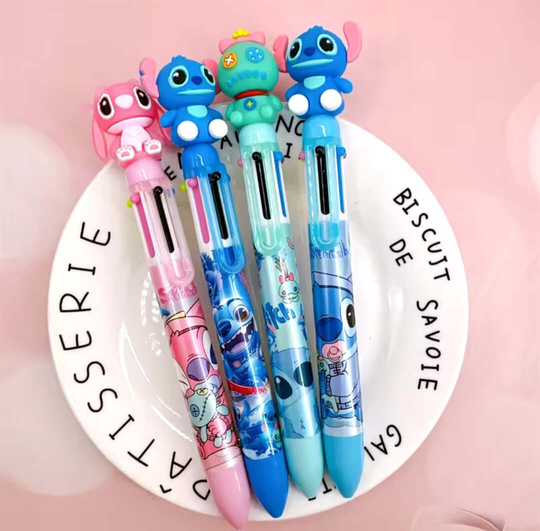 Stylo 10 couleurs Stitch et ses amis