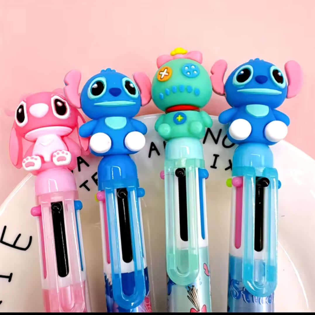 Stylo 10 couleurs Stitch et ses amis