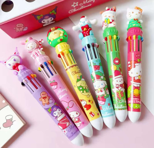 Stylo 10 couleurs Sanrio - Hello Kitty collection Noël